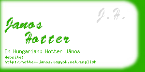 janos hotter business card
